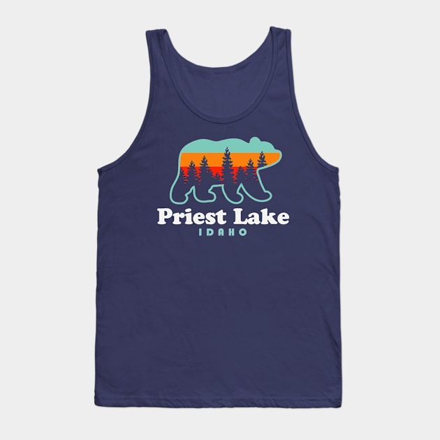 Priest Lake Idaho Camping Bear Spokane Washington Tank Top by PodDesignShop